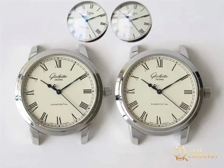 FK Factory Glashütte Original Senator Serisi 1-39-59-01-02-04 Gerçek-Replika Karşılaştırması - Kasa Profili ve Kurma Kolu İncelemesi