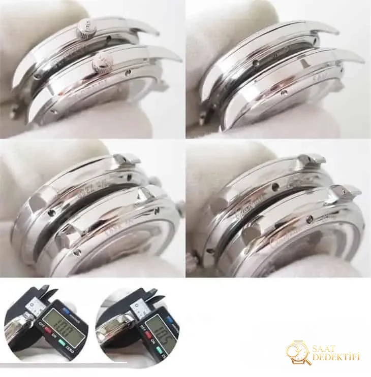 FK Factory Glashütte Original Senator Serisi 1-39-59-01-02-04 Gerçek-Replika Karşılaştırması - Arka Kapak ve Mekanizma Detayı
