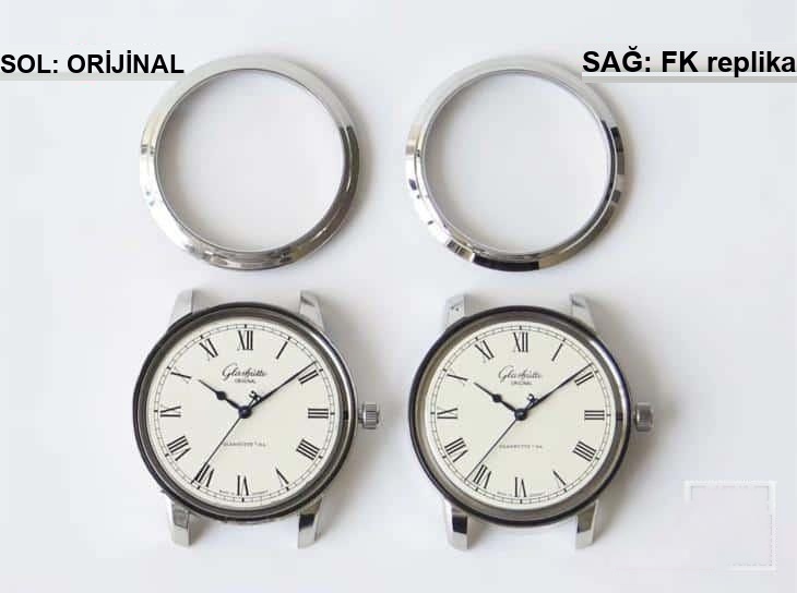 FK Factory Glashütte Original Senator Serisi 1-39-59-01-02-04 Gerçek-Replika Karşılaştırması — 5. fotoğraf
