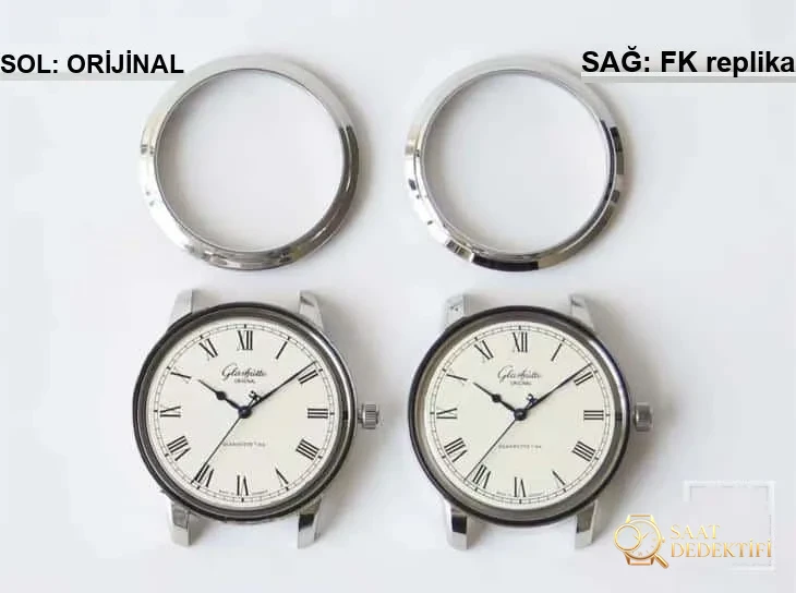 FK Factory Glashütte Original Senator Serisi 1-39-59-01-02-04 Gerçek-Replika Karşılaştırması - Bilezik, Toka ve Klips Mekanizması