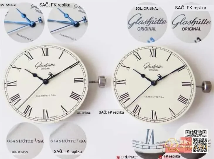 FK Factory Glashütte Original Senator Serisi 1-39-59-01-02-04 Gerçek-Replika Karşılaştırması - Makro Kadran ve İndeks İşçiliği