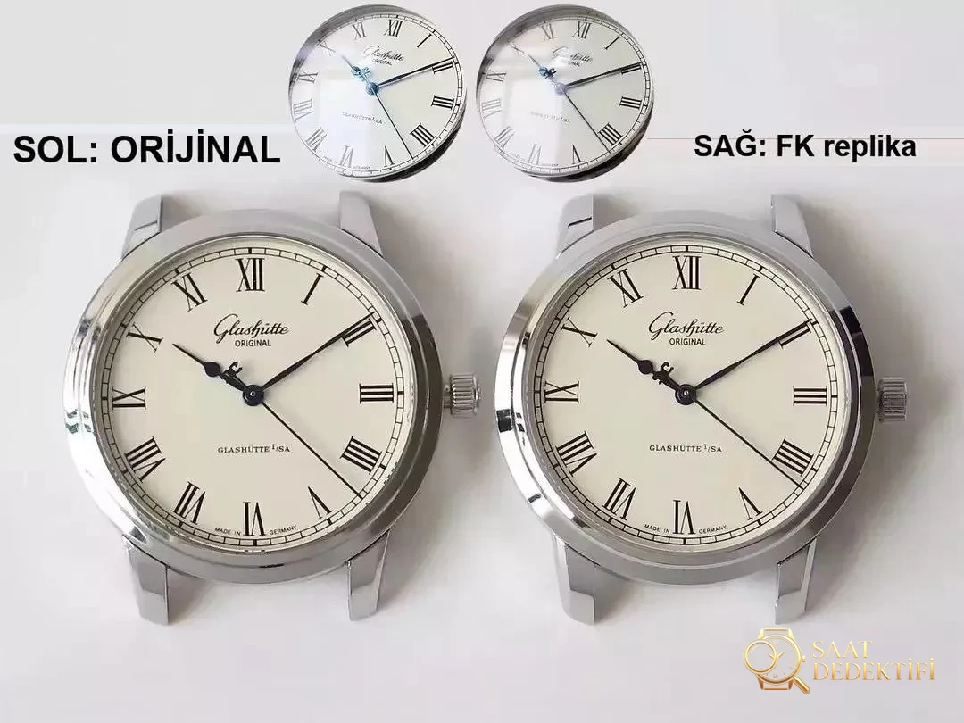 FK Factory Glashütte Original tarihsiz Senator serisi 39-59 replika saat en yeni versiyon: gerçek-replika karşılaştırması ve orijinal inceleme - Kadran Detayı ve Bezel İşçiliği