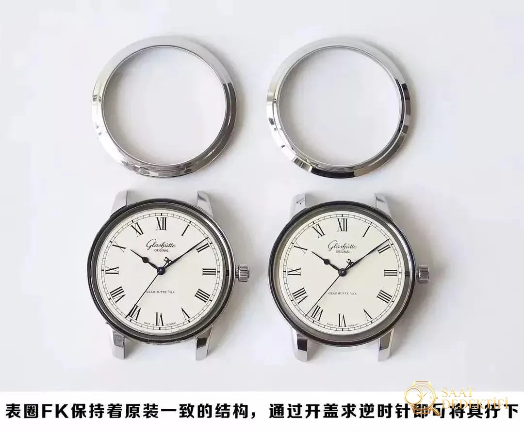 FK Factory Glashütte Original tarihsiz Senator serisi 39-59 replika saat en yeni versiyon: gerçek-replika karşılaştırması ve orijinal inceleme - Kasa Profili ve Kurma Kolu İncelemesi
