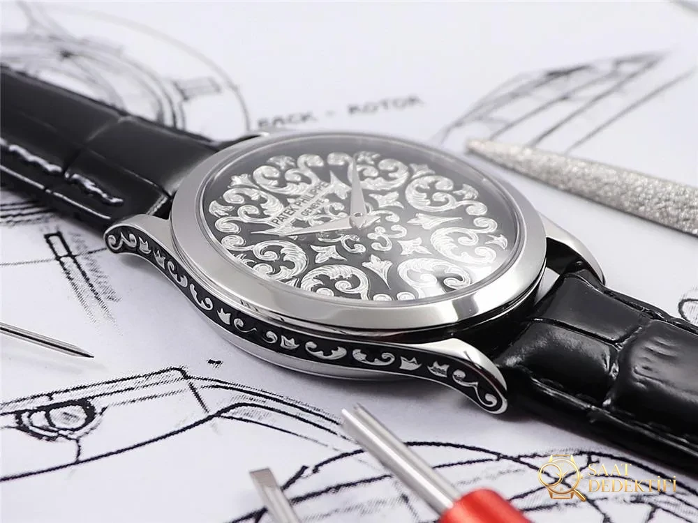 FL Patek Philippe 5088/100P Engraved Wristwatch - Crown Lock Mechanism and Gasket Structure