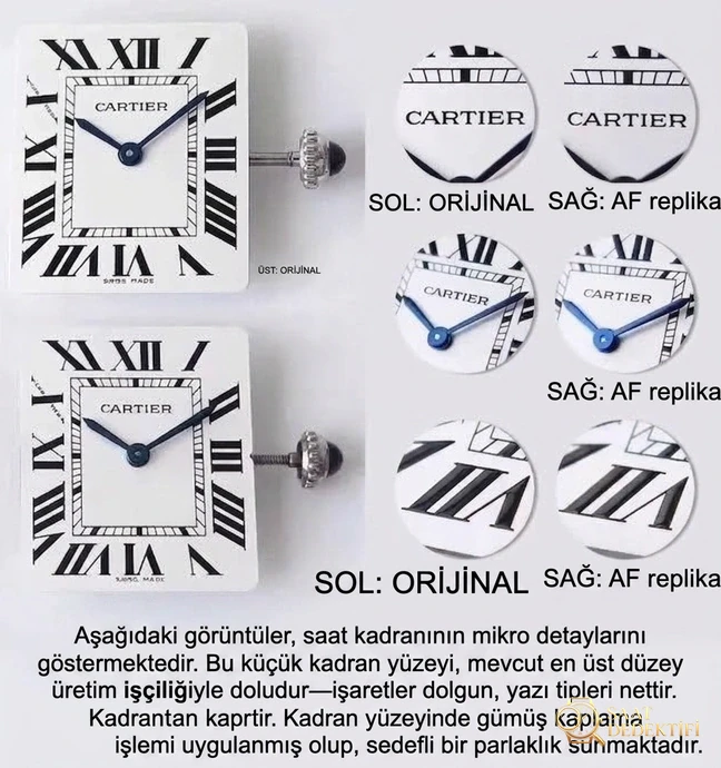 Gerçeğinden ayırt edilemeyen bir yapıt: AF Factory Cartier Tank Solo serisi kuvars kol saati orijinalle karşılaştırmalı inceleme - Cam Yansıma Önleyici (AR) Kaplama