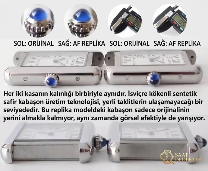 Gerçeğinden ayırt edilemeyen bir yapıt: AF Factory Cartier Tank Solo serisi kuvars kol saati orijinalle karşılaştırmalı inceleme - Mekanizma Çark Dizilimi ve Taş Yatakları