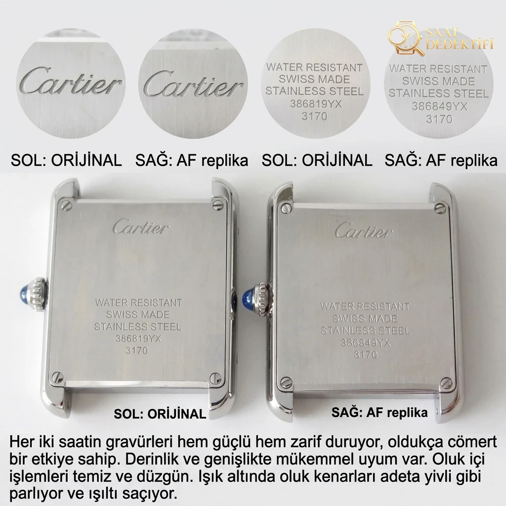 Gerçeğinden ayırt edilemeyen bir yapıt: AF Factory Cartier Tank Solo serisi kuvars kol saati orijinalle karşılaştırmalı inceleme - Koleksiyon ve Vitrin Görünümü