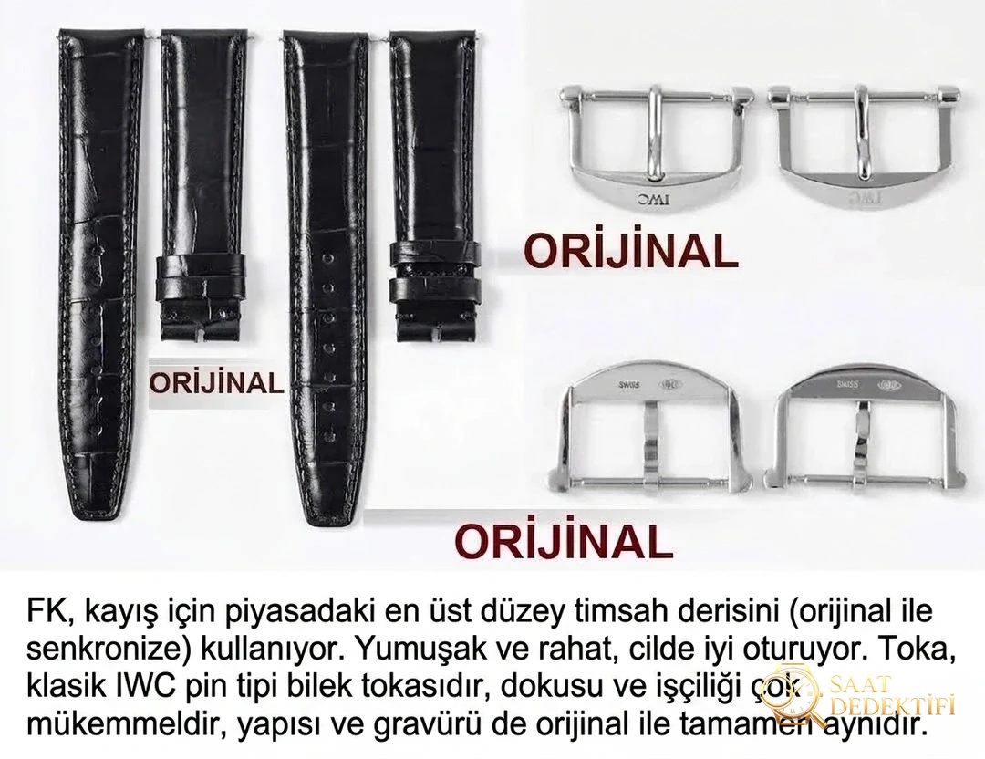 Gerçek İsviçre ETA2892 mekanizması: FK IWC Portofino 150. Yıl orijinalle karşılaştırmalı inceleme - Bilezik, Toka ve Klips Mekanizması