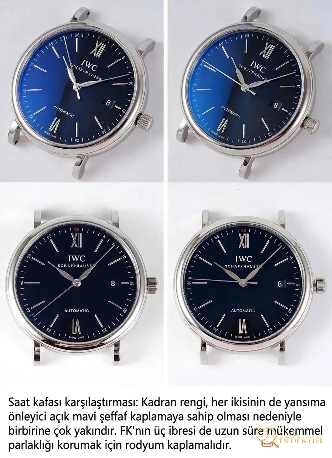 Gerçek İsviçre ETA2892 mekanizması: FK IWC Portofino 150. Yıl orijinalle karşılaştırmalı inceleme - Genel Açı ve Estetik Duruş