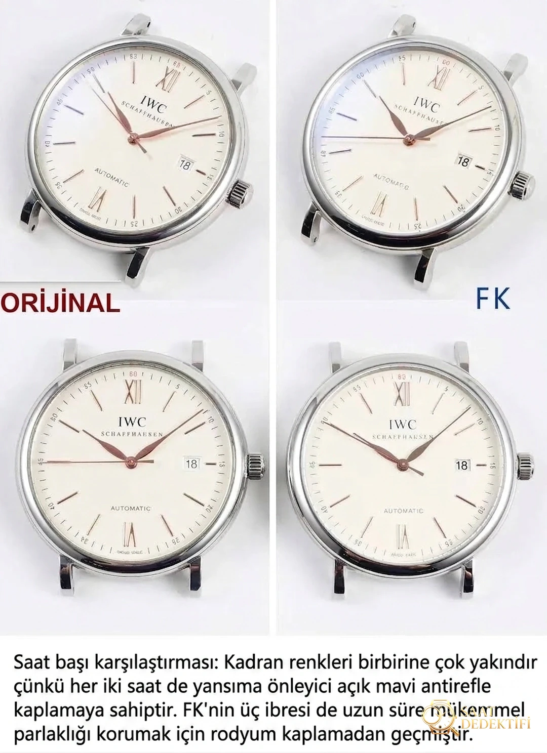 Gerçek İsviçre ETA2892 mekanizması: FK IWC Portofino 150. Yıl orijinalle karşılaştırmalı inceleme - Tepe Koruması ve Ayar Fonksiyonu