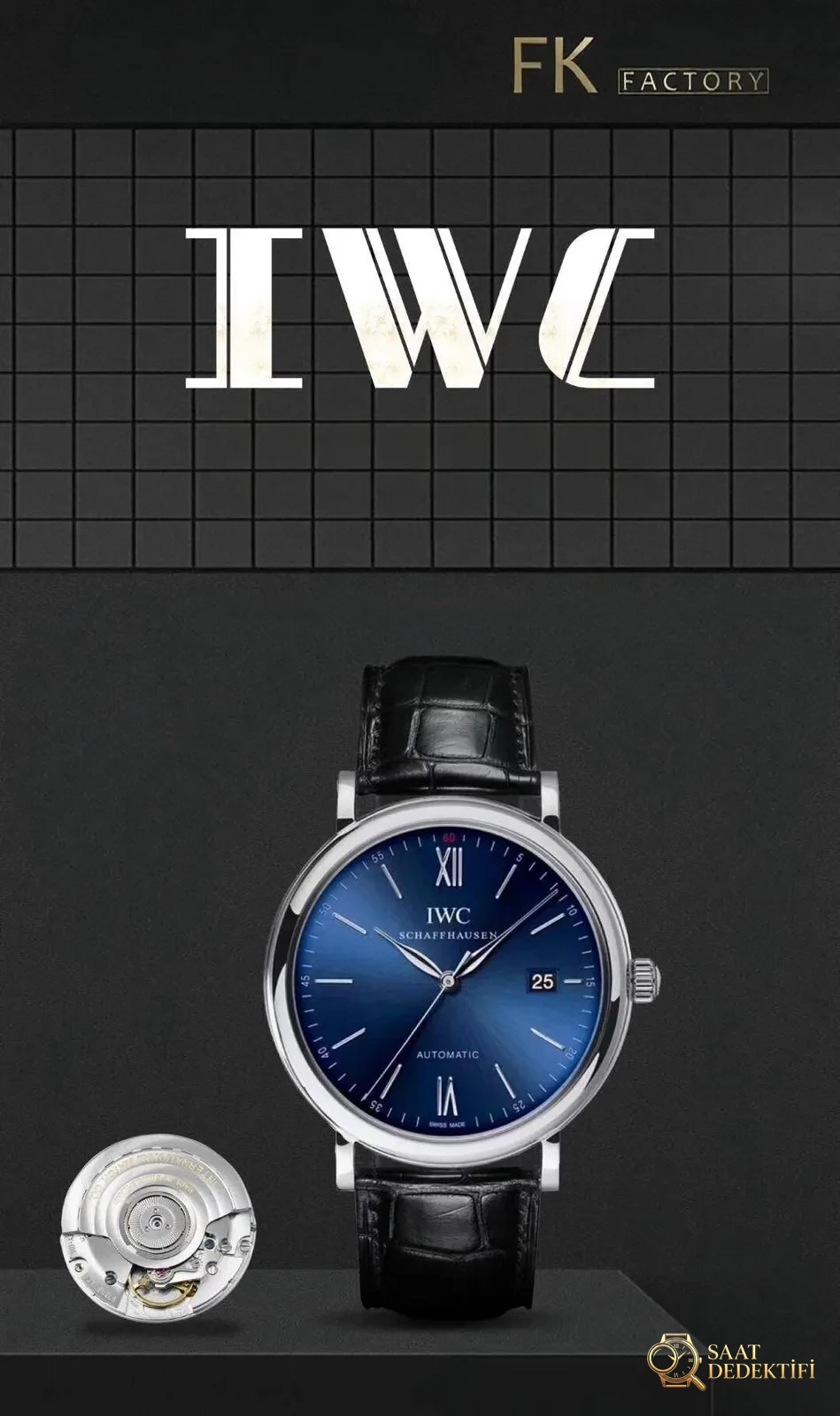Gerçek İsviçre ETA2892 mekanizması: FK IWC Portofino 150. Yıl orijinalle karşılaştırmalı inceleme - Bilezik Bakla Ayrımı ve Pim Yapısı