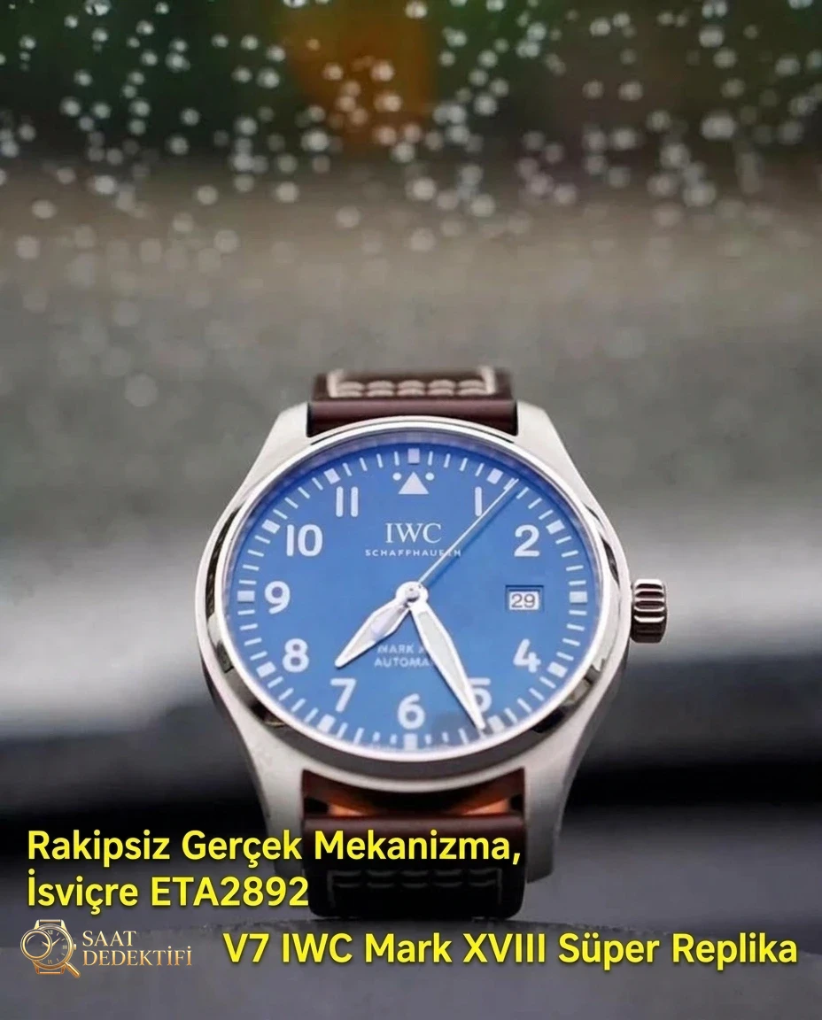 Gerçek İsviçre mekanizmalı V7 Factory IWC Mark XVIII ETA2892 mekanizmasının orijinalle karşılaştırmalı incelemesi - Kadran Detayı ve Bezel İşçiliği