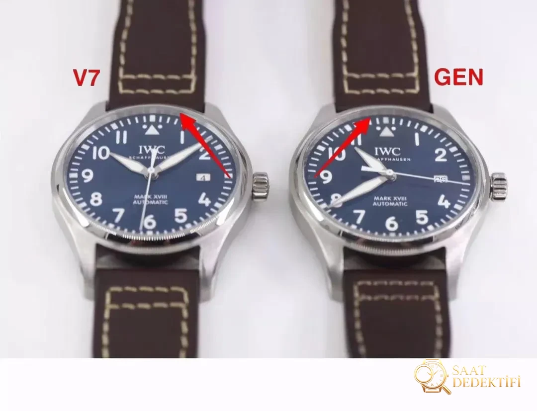 Gerçek İsviçre mekanizmalı V7 Factory IWC Mark XVIII ETA2892 mekanizmasının orijinalle karşılaştırmalı incelemesi - Klips Kilidi ve Lazer Damgalar