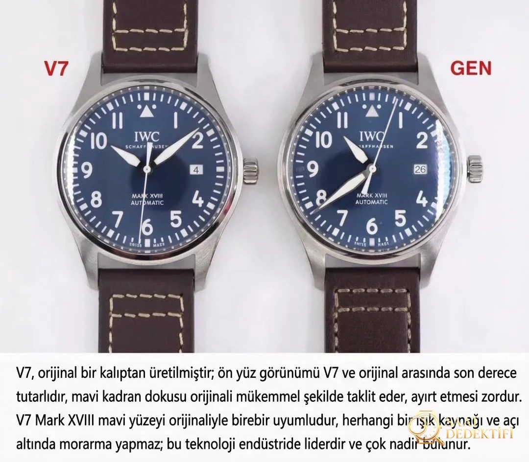 Gerçek İsviçre mekanizmalı V7 Factory IWC Mark XVIII ETA2892 mekanizmasının orijinalle karşılaştırmalı incelemesi - Genel Açı ve Estetik Duruş