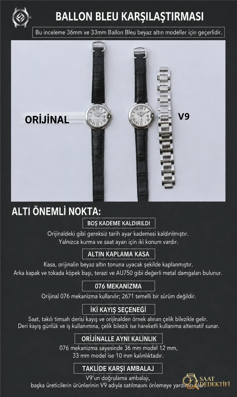 Ultimate Guide to Distinguishing Real from Replica V9 Factory Cartier Ballon Bleu Undated White Gold Model, I Teach You to Distinguish Real from Replica with Comparative Images - Dial Detail and Bezel Craftsmanship