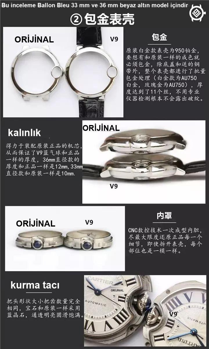 Gerçek-Replika Ayırt Etme Nihai Rehberi V9 Factory Cartier Ballon Bleu Tarihsiz Beyaz Altın Modeli, Karşılaştırmalı Görsellerle Gerçeği Replikadan Ayırmayı Öğretiyorum — 4. fotoğraf