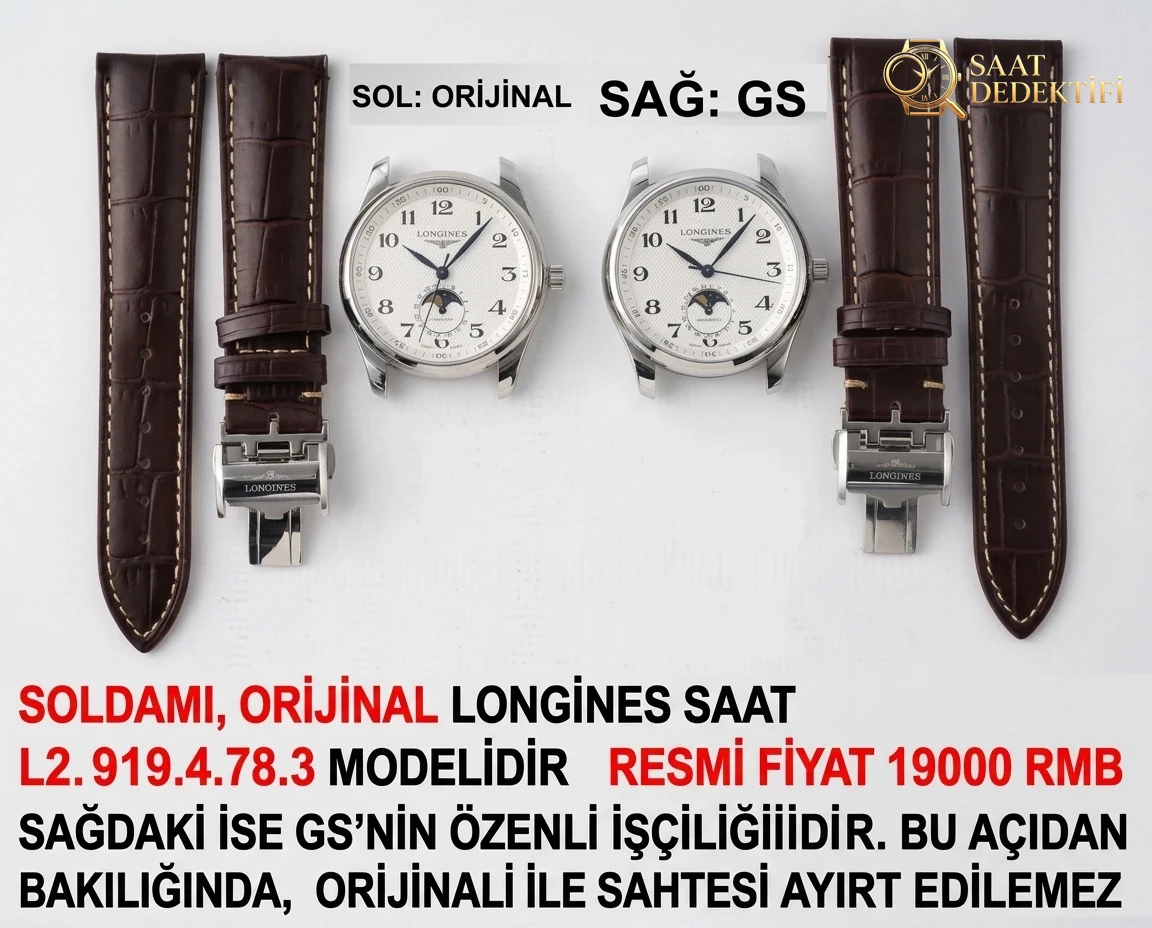 Gerçek-replika incelemesi: 2019 yeni GS Factory Longines Master Collection ay evreli, orijinaliyle karşılaştırma — almaya değer mi? - Kadran Detayı ve Bezel İşçiliği
