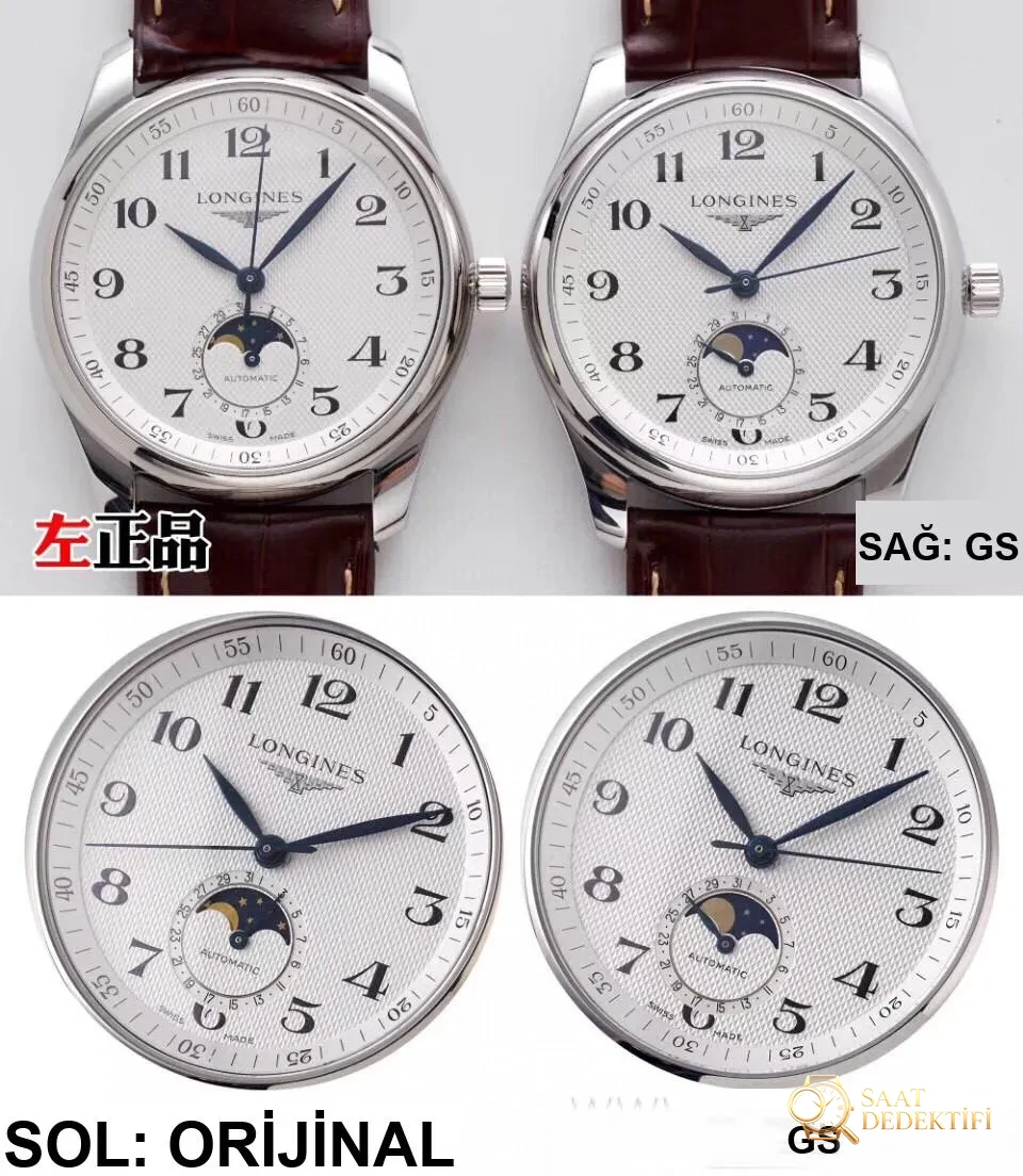 Gerçek-replika incelemesi: 2019 yeni GS Factory Longines Master Collection ay evreli, orijinaliyle karşılaştırma — almaya değer mi? - Kasa Profili ve Kurma Kolu İncelemesi