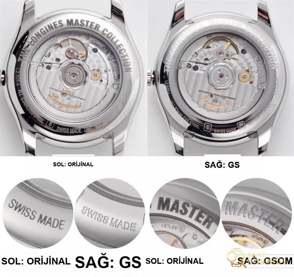Gerçek-replika incelemesi: 2019 yeni GS Factory Longines Master Collection ay evreli, orijinaliyle karşılaştırma — almaya değer mi? - Klips Kilidi ve Lazer Damgalar