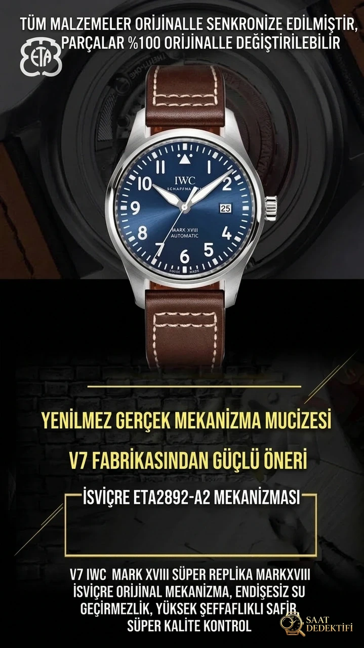 Gerçek-replika karşılaştırmalı inceleme: V7 Factory IWC Mark XVIII Le Petit Prince iw327004 V2 sürümü, orijinal İsviçre ETA2892 mekanizmasında hangi noktalar geliştirildi? - Kadran Detayı ve Bezel İşçiliği