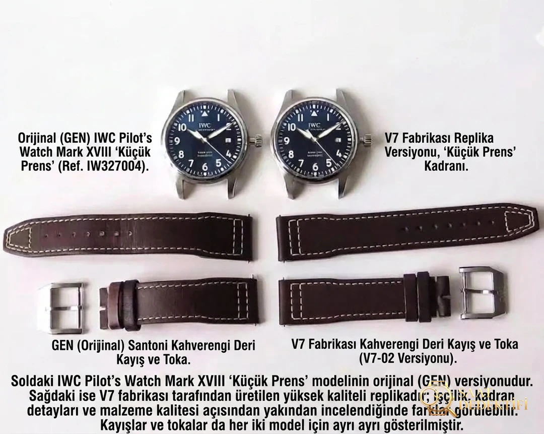 Gerçek-replika karşılaştırmalı inceleme: V7 Factory IWC Mark XVIII Le Petit Prince iw327004 V2 sürümü, orijinal İsviçre ETA2892 mekanizmasında hangi noktalar geliştirildi? - Kasa Profili ve Kurma Kolu İncelemesi