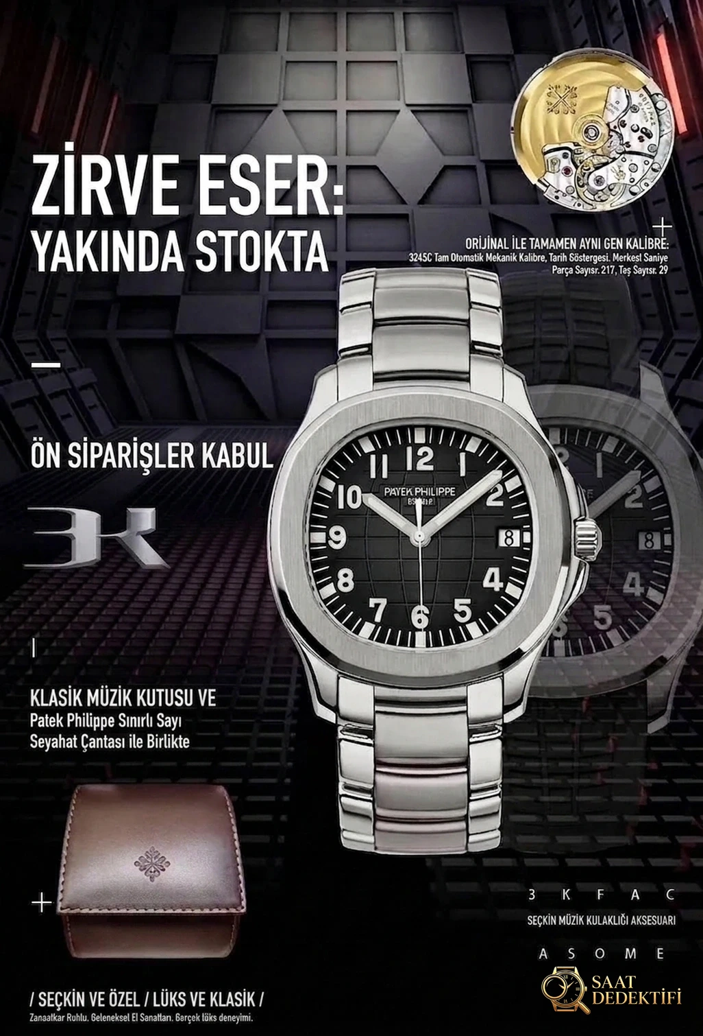 Gerçek-replika karşılaştırması: 3K Factory Patek Philippe 5167 replikasının 324 tek parça mekanizması orijinaline göre nasıl? - Kasa Profili ve Kurma Kolu İncelemesi