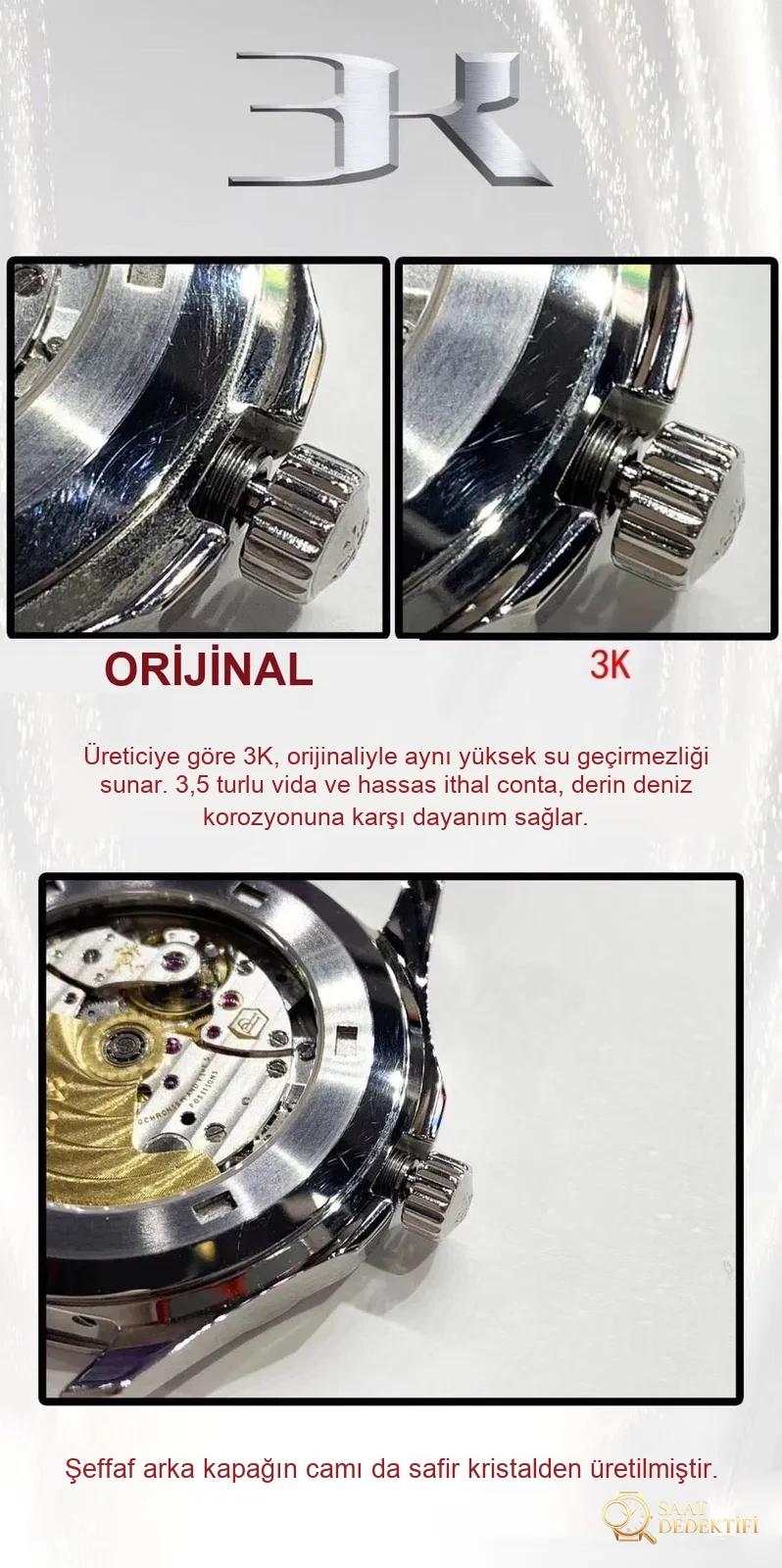 Gerçek-replika karşılaştırması: 3K Factory Patek Philippe 5167 replikasının 324 tek parça mekanizması orijinaline göre nasıl? - Makro Kadran ve İndeks İşçiliği