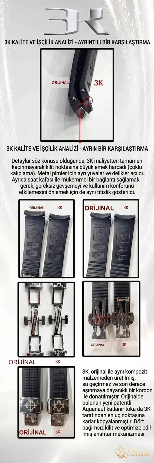 Gerçek-replika karşılaştırması: 3K Factory Patek Philippe 5167 replikasının 324 tek parça mekanizması orijinaline göre nasıl? - Bilekte Duruş ve Kasa Orantısı