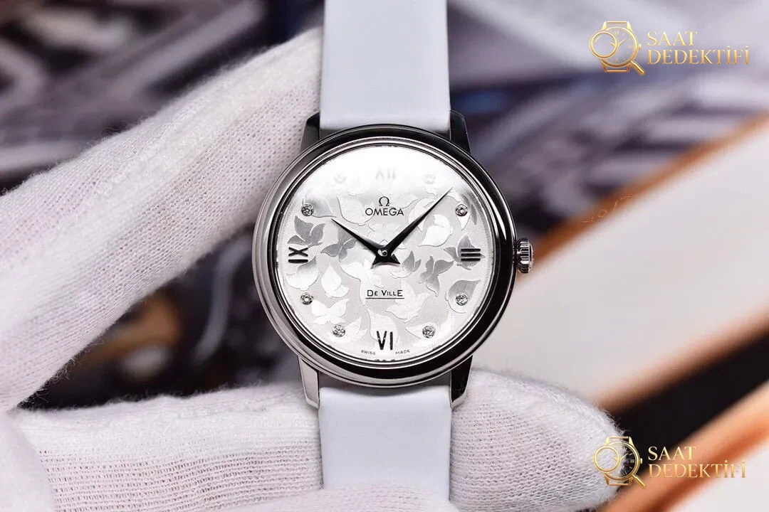 Gerçek-Replika Karşılaştırması: 3S Factory Omega De Ville Prestige Butterfly Kadın Kol Saati - Kadran Detayı ve Bezel İşçiliği