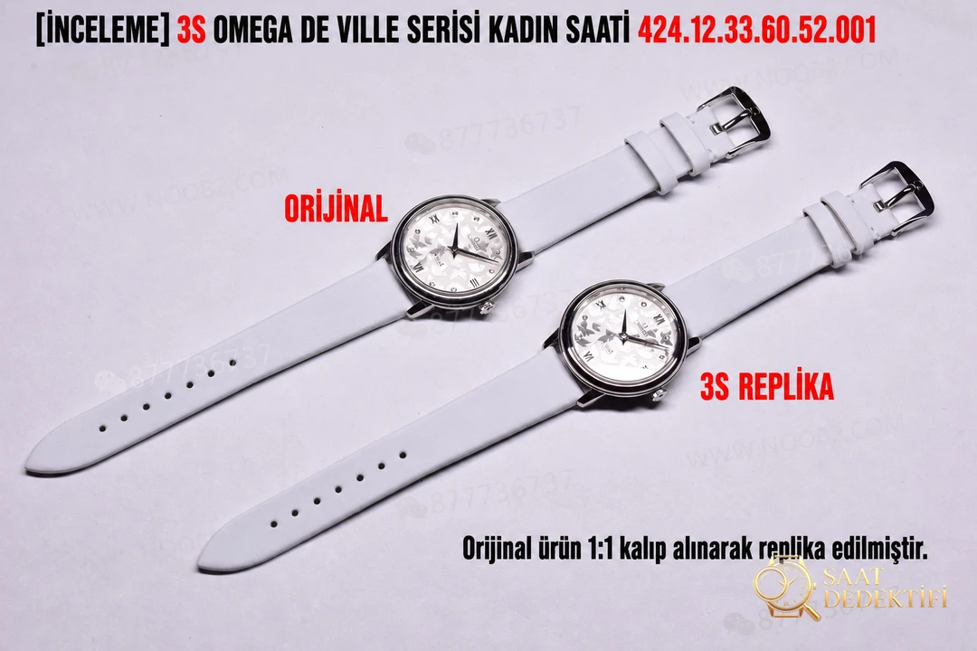 Gerçek-Replika Karşılaştırması: 3S Factory Omega De Ville Prestige Butterfly Kadın Kol Saati - Bilezik Bakla Ayrımı ve Pim Yapısı
