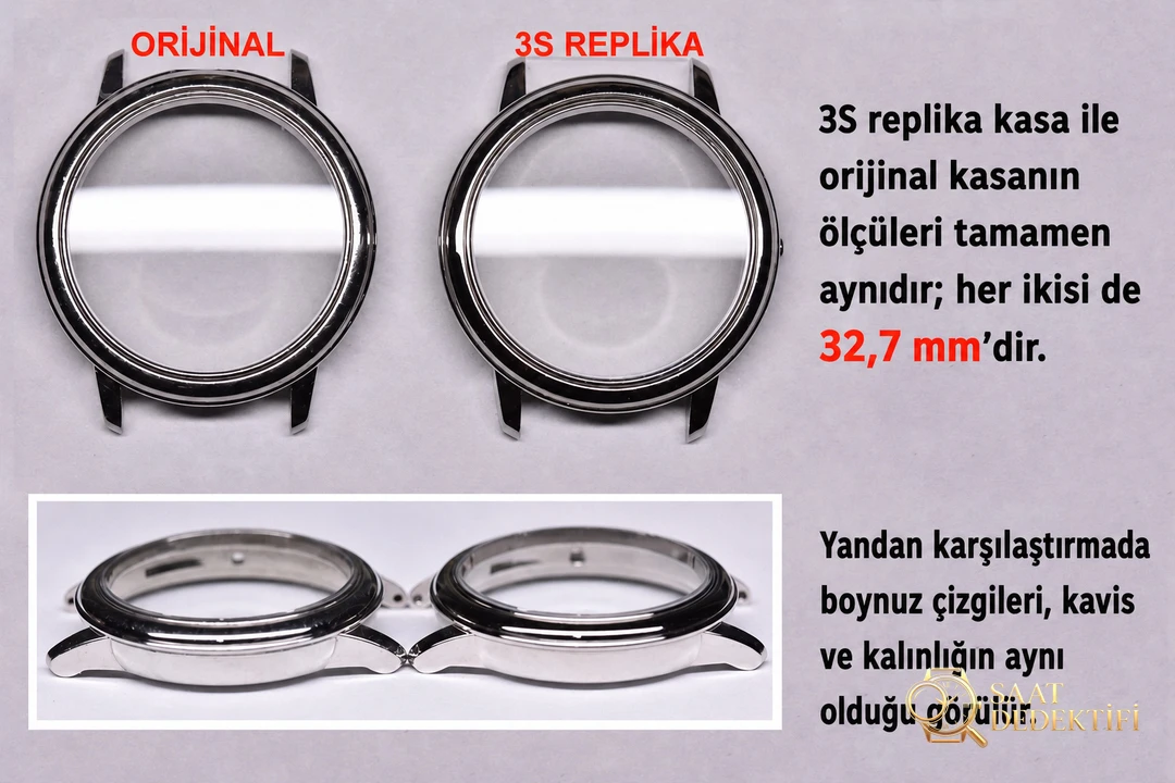 Gerçek-Replika Karşılaştırması: 3S Factory Omega De Ville Prestige Butterfly Kadın Kol Saati - Kadran İbreleri ve Saniye Akışı