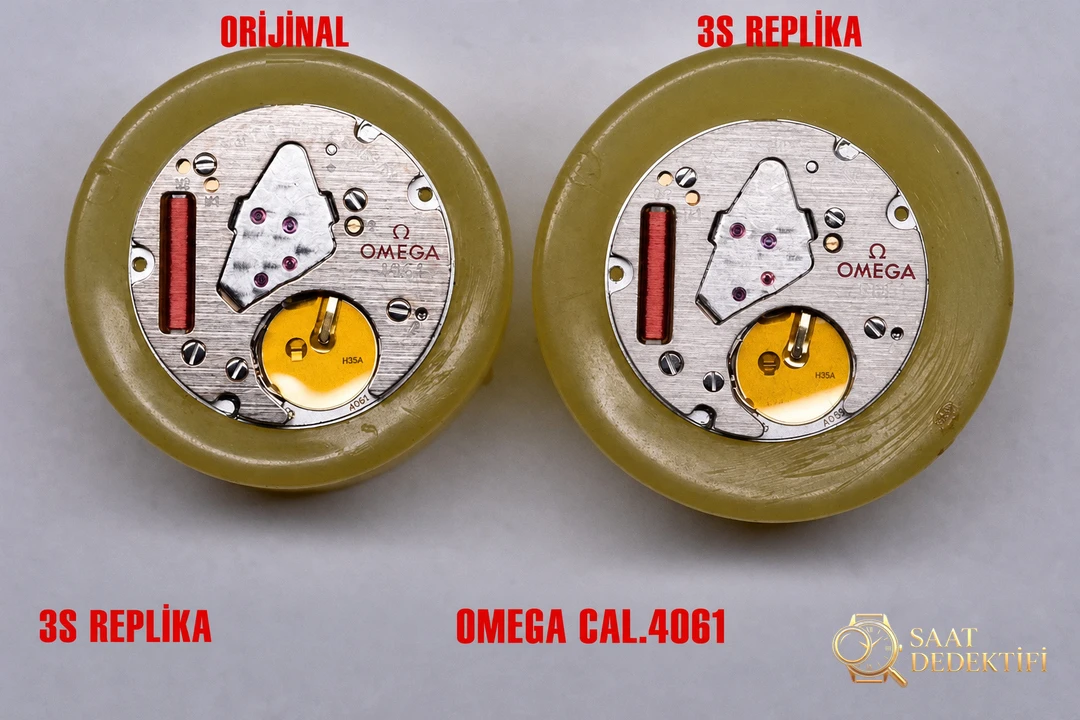 Gerçek-Replika Karşılaştırması: 3S Factory Omega De Ville Prestige Butterfly Kadın Kol Saati - Mekanizma Çark Dizilimi ve Taş Yatakları