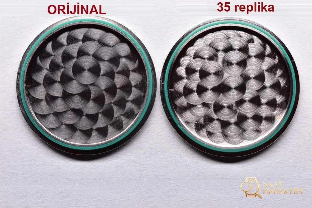 Gerçek-Replika Karşılaştırması: 3S Factory Omega De Ville Prestige Butterfly Kadın Kol Saati - Arka Kapak Gravür ve Seri Numarası