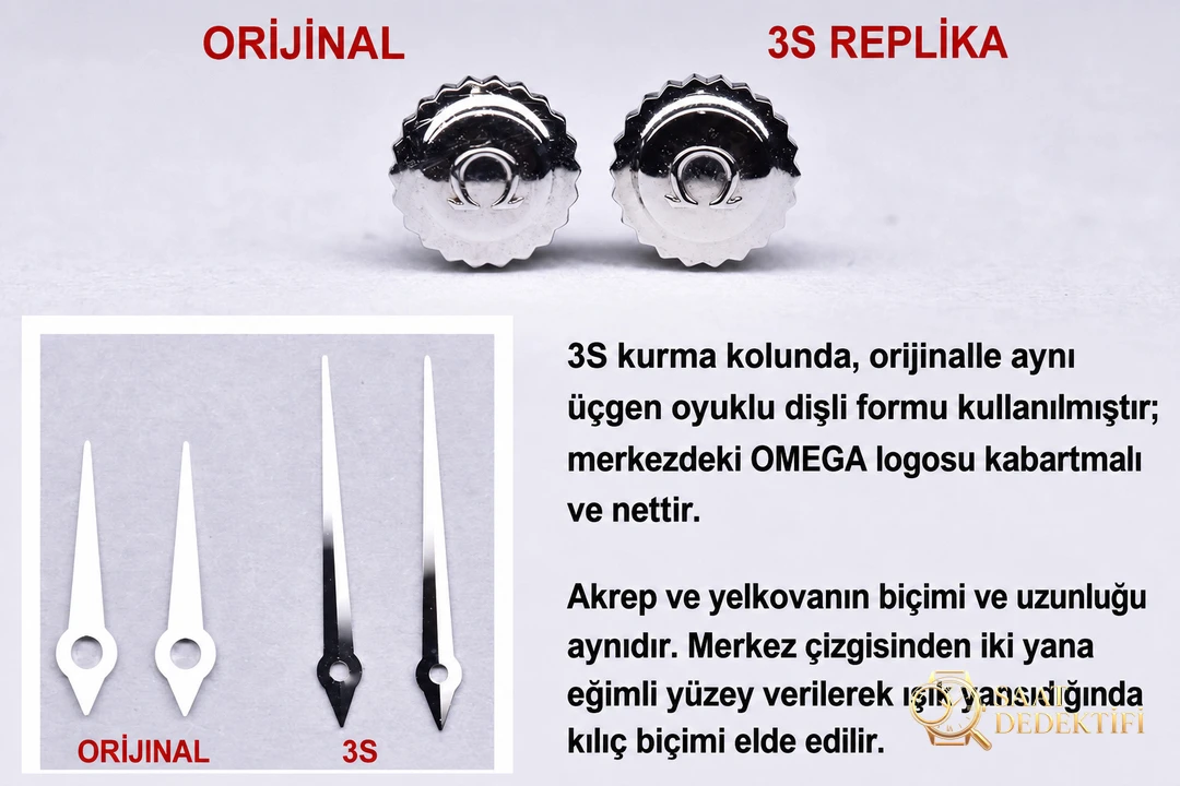 Gerçek-Replika Karşılaştırması: 3S Factory Omega De Ville Prestige Butterfly Kadın Kol Saati - Tepe Kilit Mekanizması ve Conta Yapısı