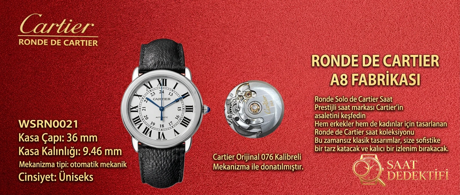 Gerçek-Replika Karşılaştırması: A8 Factory Cartier Ronde Solo 36 MM Uniseks Replika ile Orijinal Karşılaştırmalı İnceleme - Kasa Profili ve Kurma Kolu İncelemesi