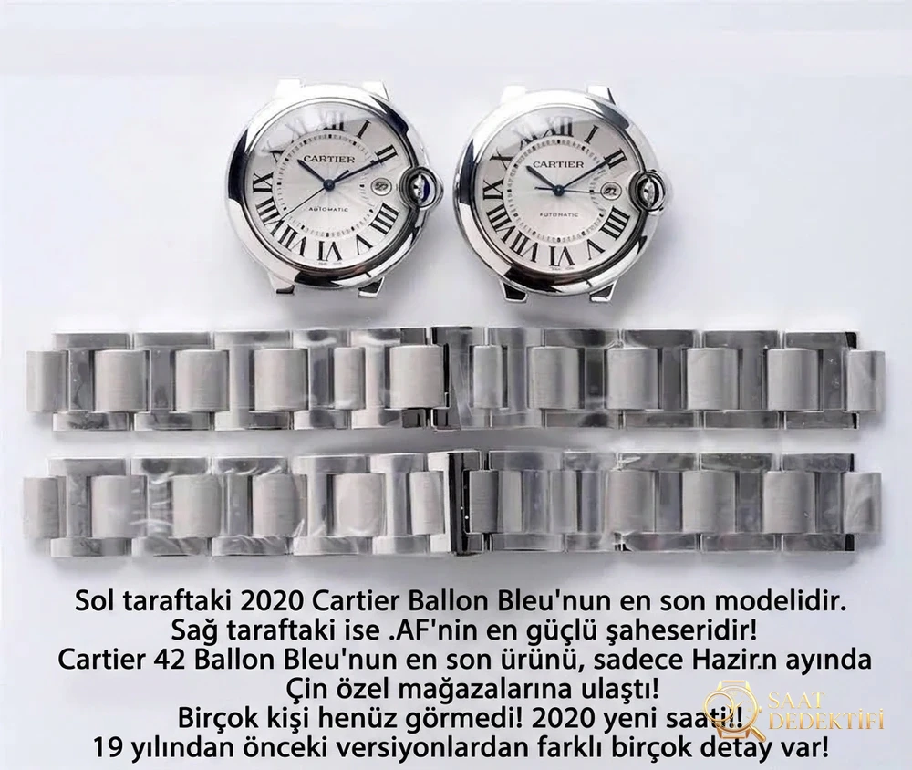 Gerçek-replika karşılaştırması: AF Factory Ballon Bleu 42 mm büyük boy erkek replika saat - Kadran Detayı ve Bezel İşçiliği