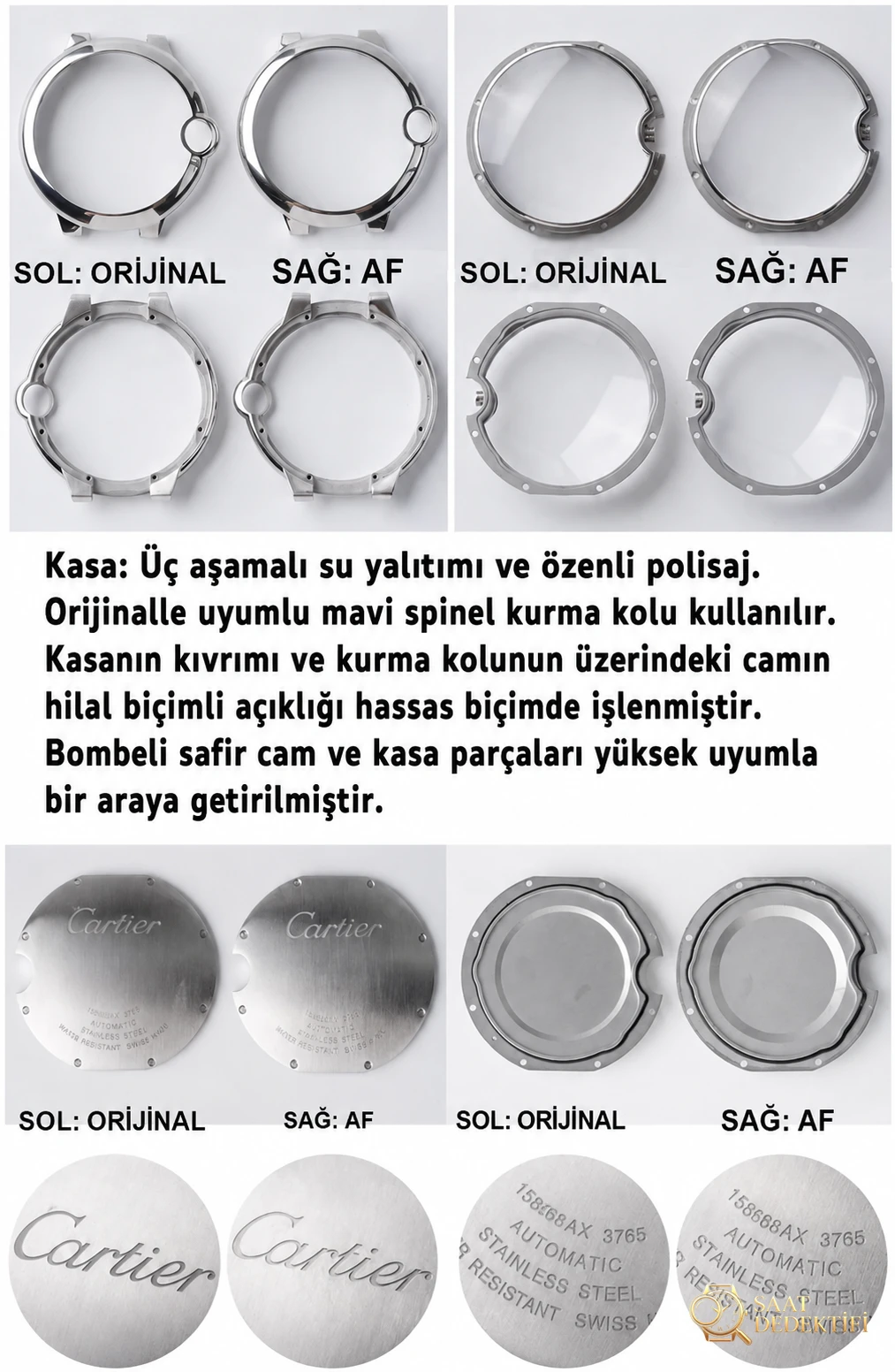 Gerçek-replika karşılaştırması: AF Factory Ballon Bleu 42 mm büyük boy erkek replika saat - Fosfor ve Super-LumiNova Gece Görünümü