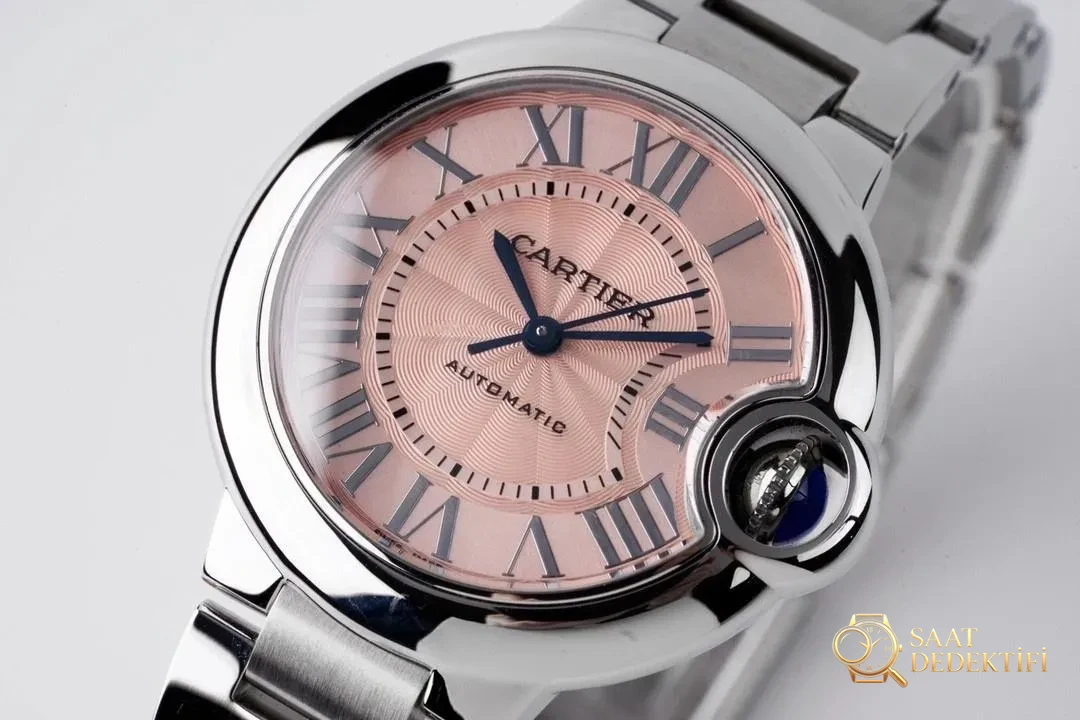 Gerçek-replika karşılaştırması: AF Factory Cartier Ballon Bleu 33 mm pembe kadran 076 orijinal mekanizma bir bakışta ele verir mi? - Bilezik, Toka ve Klips Mekanizması