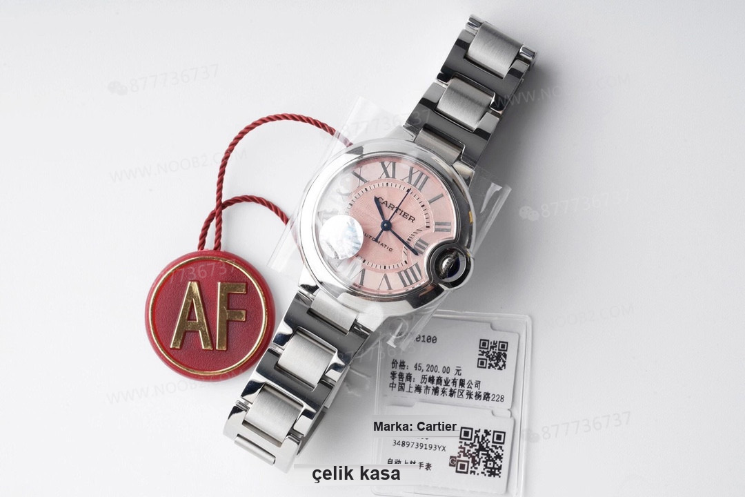 Gerçek-replika karşılaştırması: AF Factory Cartier Ballon Bleu 33 mm pembe kadran 076 orijinal mekanizma bir bakışta ele verir mi? — 14. fotoğraf