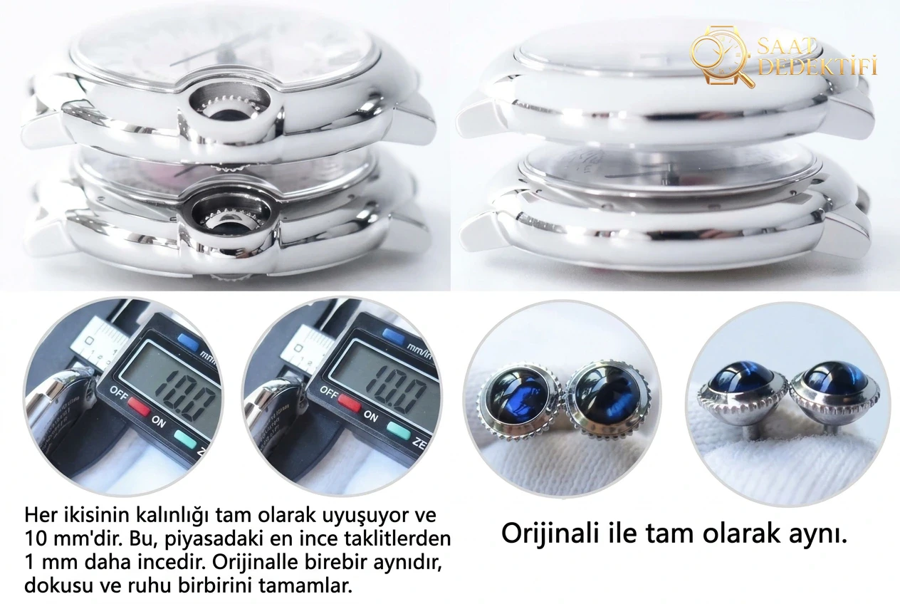 Gerçek-replika karşılaştırması: AF Factory Cartier Ballon Bleu 33 mm pembe kadran 076 orijinal mekanizma bir bakışta ele verir mi? - Bilezik Bakla Ayrımı ve Pim Yapısı