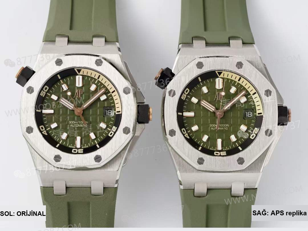 Gerçek-replika karşılaştırması: APS Factory Audemars Piguet 15720 hızlı sök kayış 4308 mekanizma — 1. fotoğraf