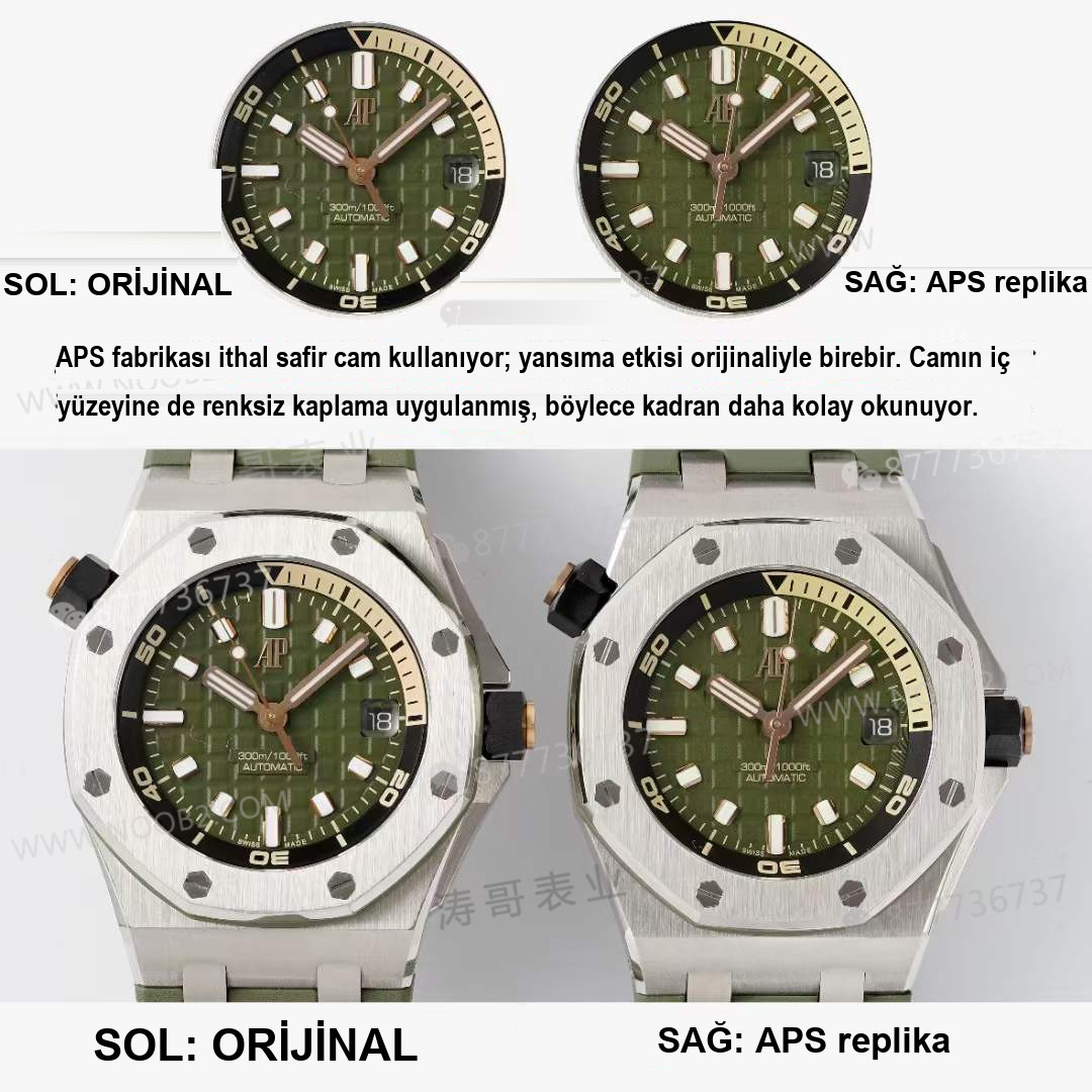 Gerçek-replika karşılaştırması: APS Factory Audemars Piguet 15720 hızlı sök kayış 4308 mekanizma — 2. fotoğraf
