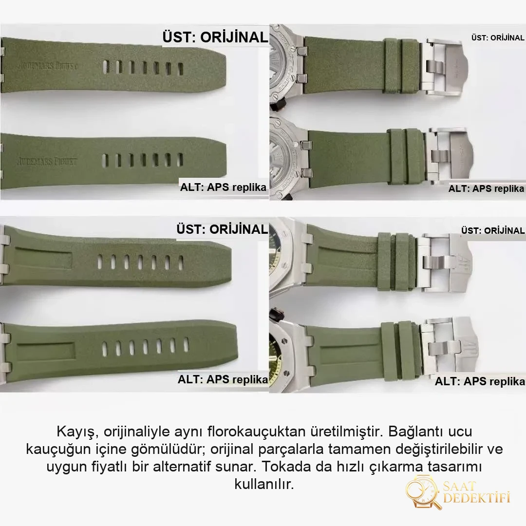 Gerçek-replika karşılaştırması: APS Factory Audemars Piguet 15720 hızlı sök kayış 4308 mekanizma - Makro Kadran ve İndeks İşçiliği