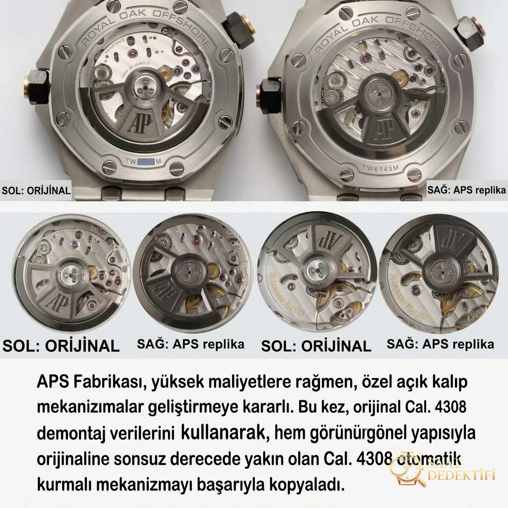 Gerçek-replika karşılaştırması: APS Factory Audemars Piguet 15720 hızlı sök kayış 4308 mekanizma - Bilekte Duruş ve Kasa Orantısı