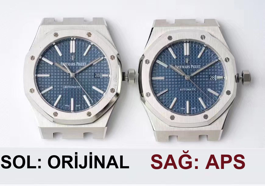 Gerçek-replika karşılaştırması: APS Factory Audemars Piguet Royal Oak 15400 entegre 3120 mekanizması — 1. fotoğraf