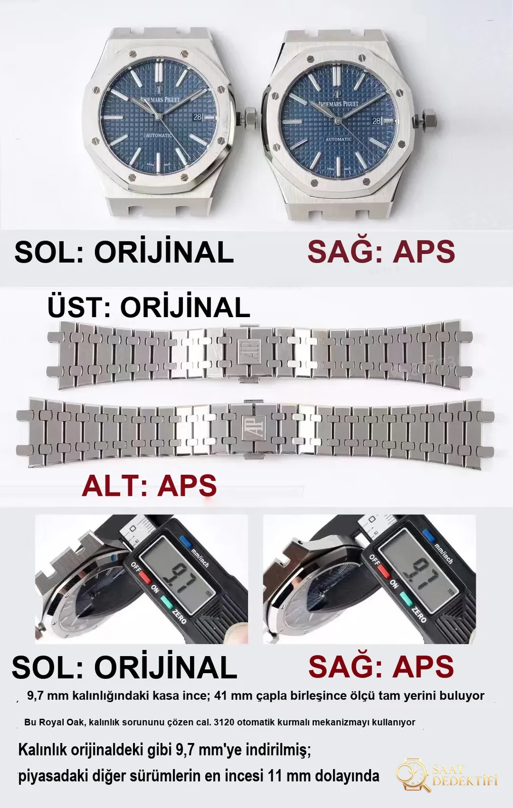 Echter Replikat-Vergleich: APS Factory Audemars Piguet Royal Oak 15400 integriertes 3120-Uhrwerk – Zifferblattdetails und Lünettenverarbeitung