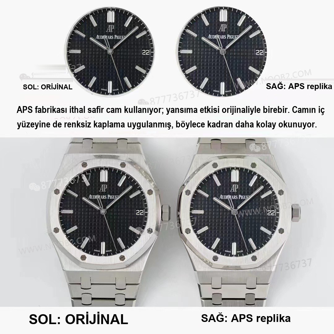 Gerçek-replika karşılaştırması: APS Factory Audemars Piguet Royal Oak 15500'ün yükseltilmiş 4302 entegre mekanizmasının işçiliği nasıl? — 2. fotoğraf