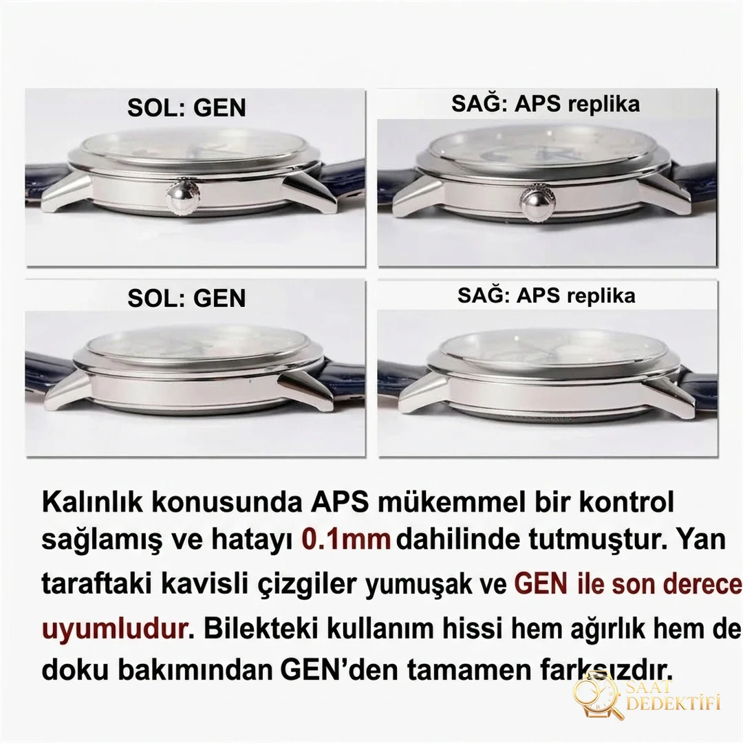 Gerçek-Replika Karşılaştırması: APS Factory Jaeger-LeCoultre Rendez-Vous 898A Entegre Mekanizma - Bilezik, Toka ve Klips Mekanizması