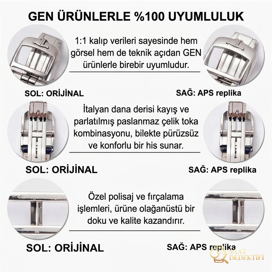 Gerçek-Replika Karşılaştırması: APS Factory Jaeger-LeCoultre Rendez-Vous 898A Entegre Mekanizma - Makro Kadran ve İndeks İşçiliği