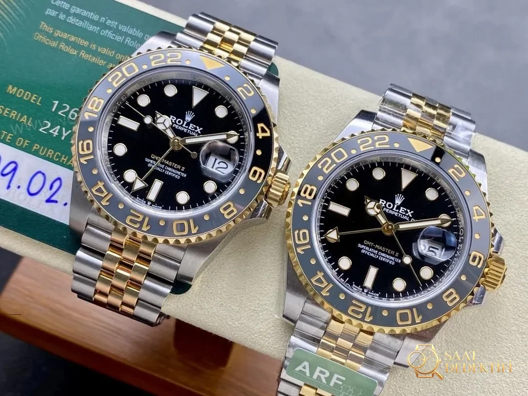 Gerçek-replika karşılaştırması: ARF Factory Rolex ağırlıklandırılmış GMT iki renkli asetli yumurta bezel gerçekten 166 gram mı? - Arka Kapak ve Mekanizma Detayı